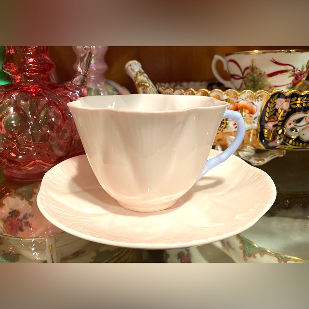 Shelley Dainty Solid Pink Teacup & Saucer - Rare Bone China England